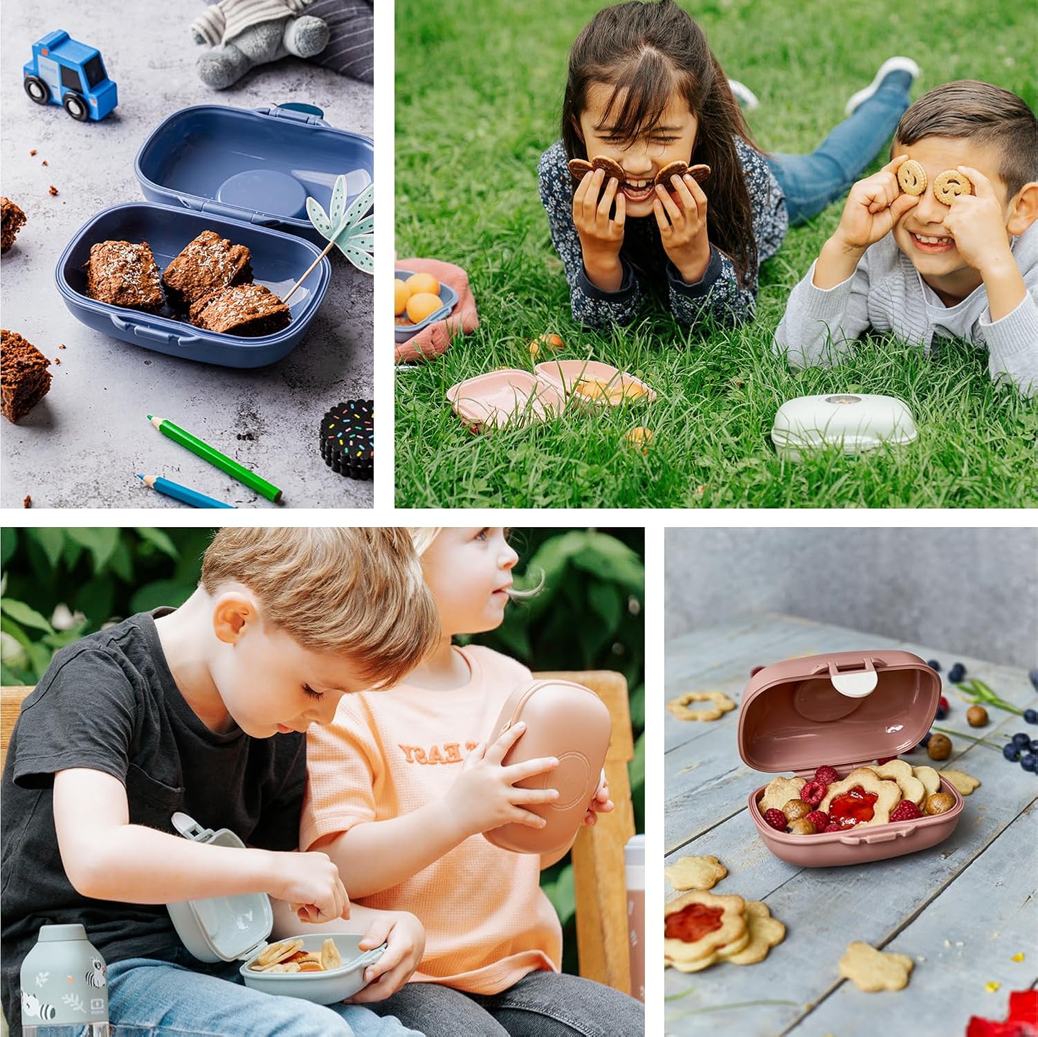 Detalle de monbento MB Gram rose Birds : boîte à goûter enfant sans BPA, hermétique et personnalisable