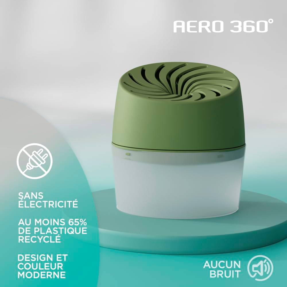 Thumbnail 3 de Rubson Absorbeur d'Humidité Aero 360° Couleur Amande – 1 appareil + recharge 450 g