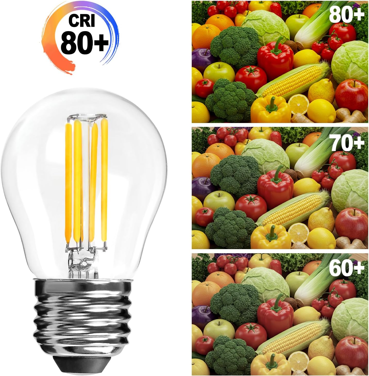 Thumbnail 6 de LangPlus+ 6W E27 LED Vintage 2700K G45 im 4er-Pack