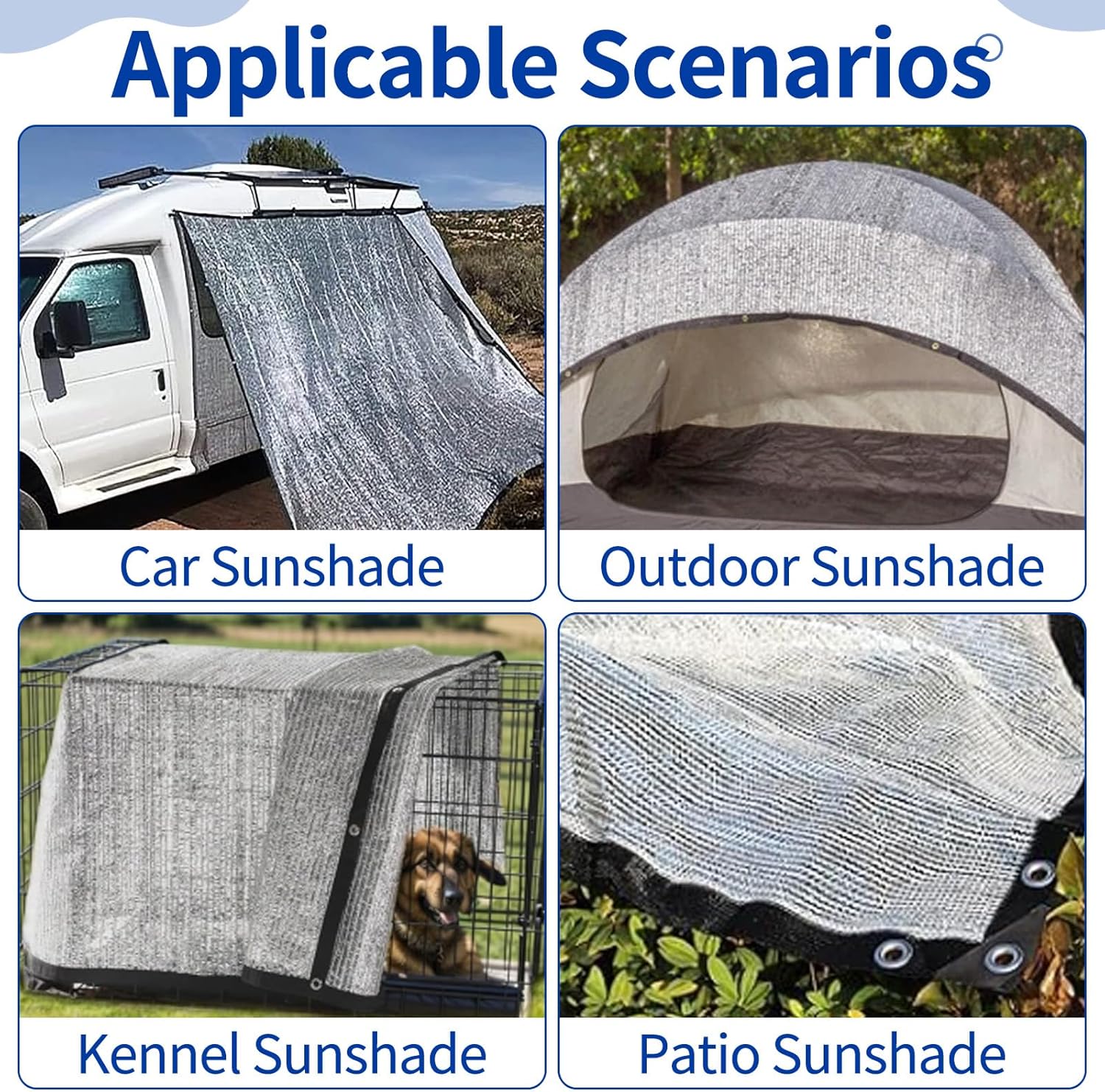 Thumbnail 1 de Filet d'ombrage Aluminet Voiture 4x6M – 85% de protection solaire, filet en aluminium avec œillets