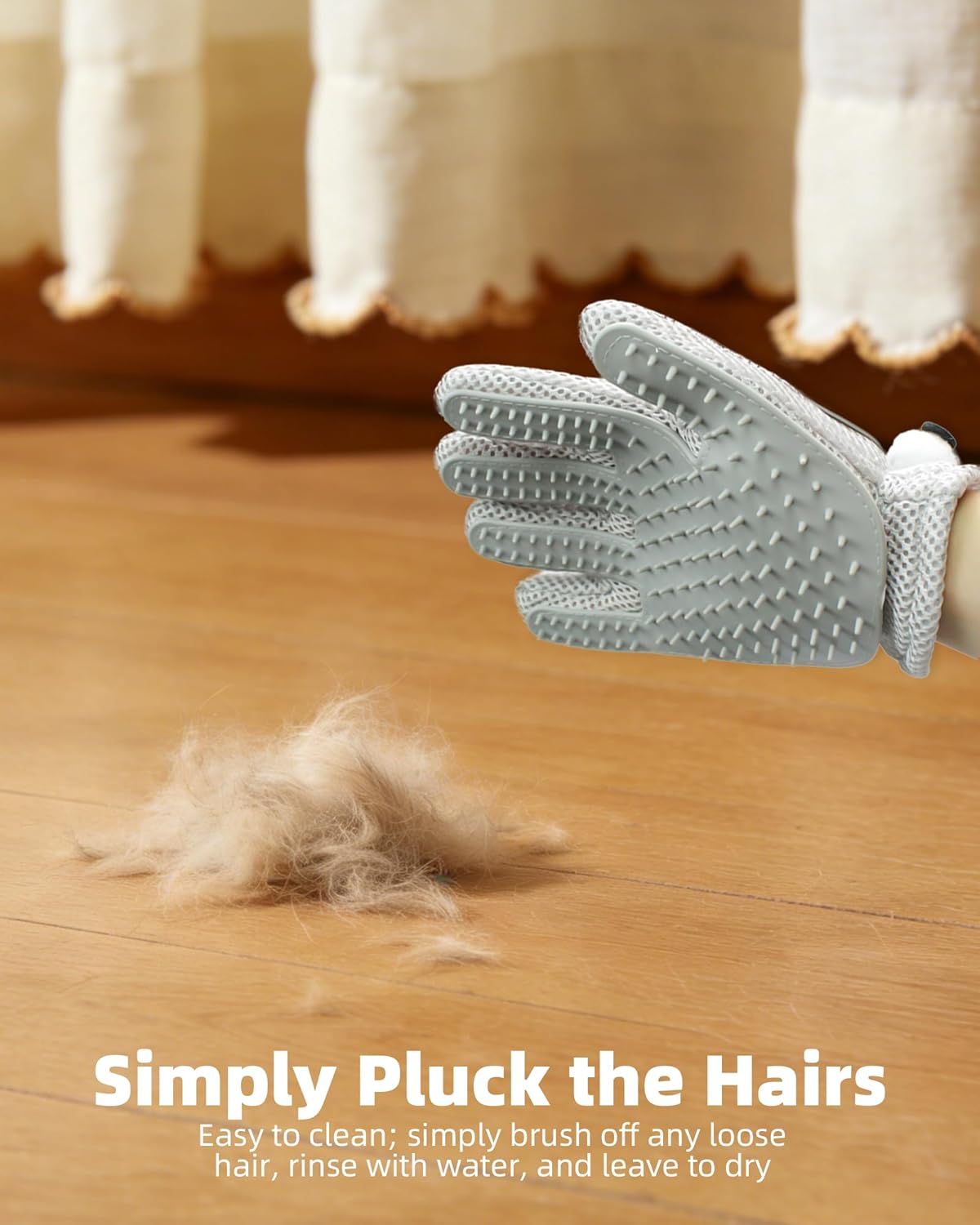 Detalle de ETIALURE 2 in 1 Pet Hair Removal Glove: Dual Grooming System for Pets and Home