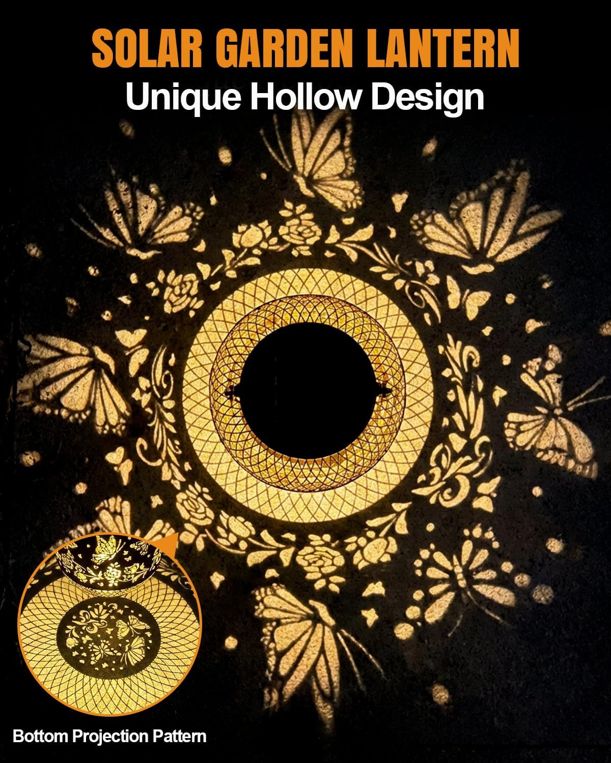 Thumbnail 1 de Solar Lanterns Light Butterfly Flower Solar Garden Lanterns (Outdoor, IP65) for patio and garden décor