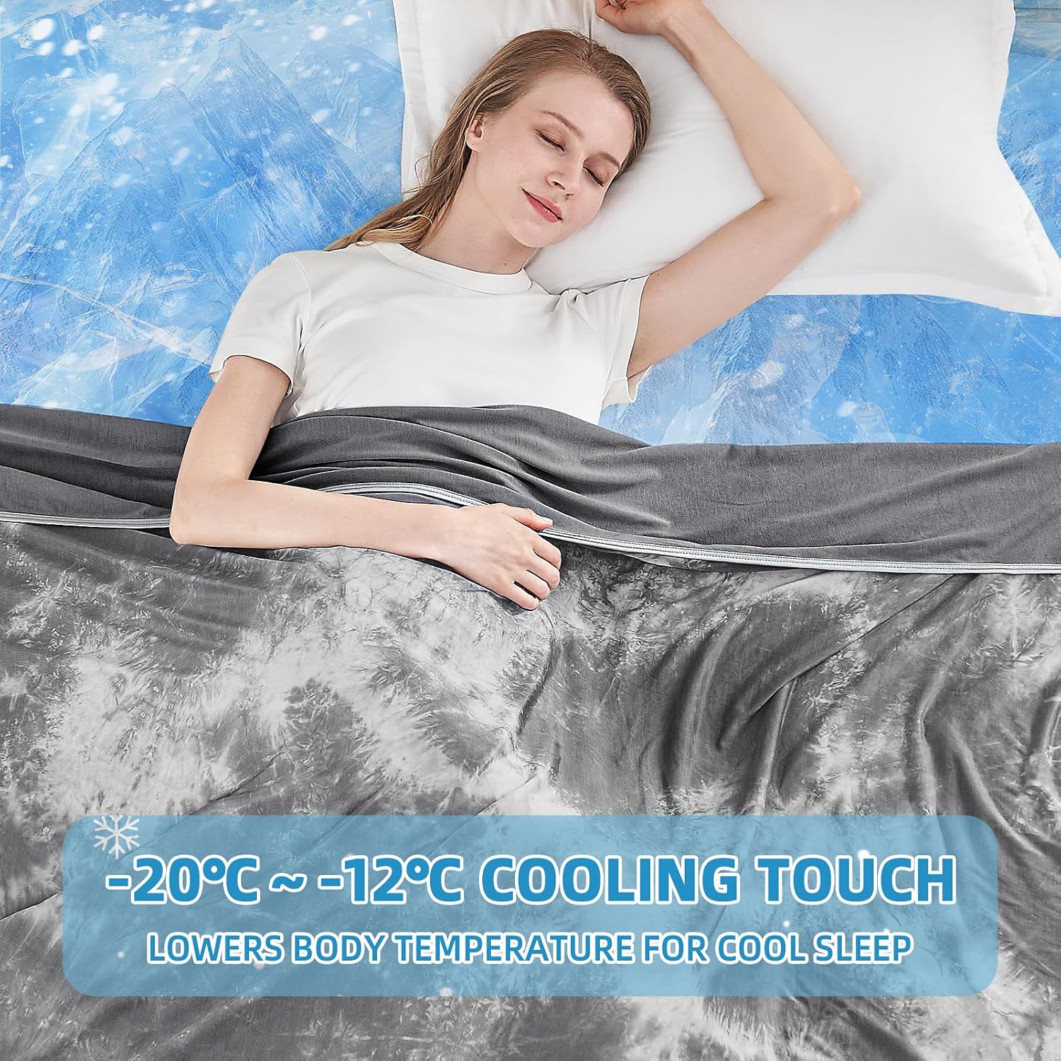 Thumbnail 3 de Inhand Cooling Blanket Super King Size – Summer Cool Bedding, 220x240cm (Grey)