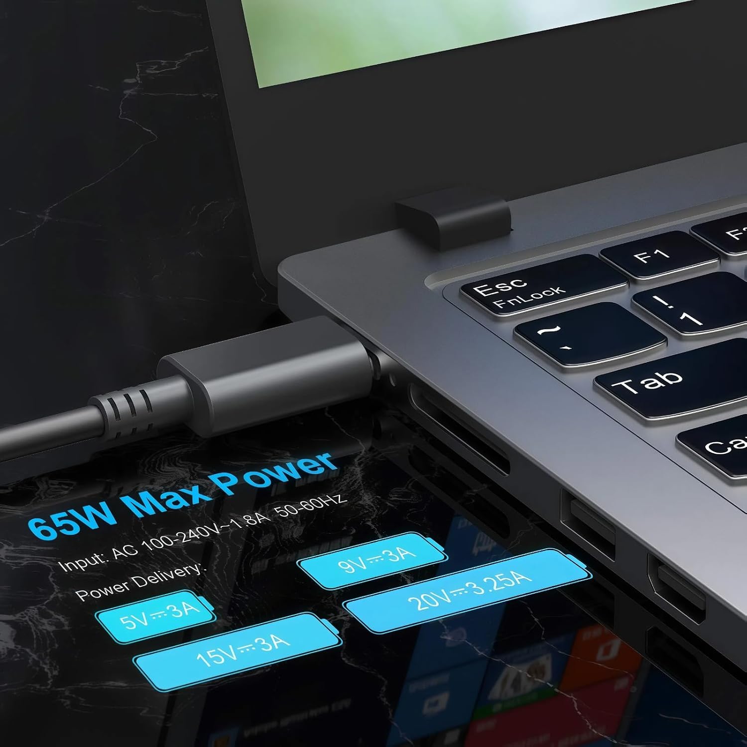 Detalle de COOYA 65W caricabatterie USB-C Lenovo