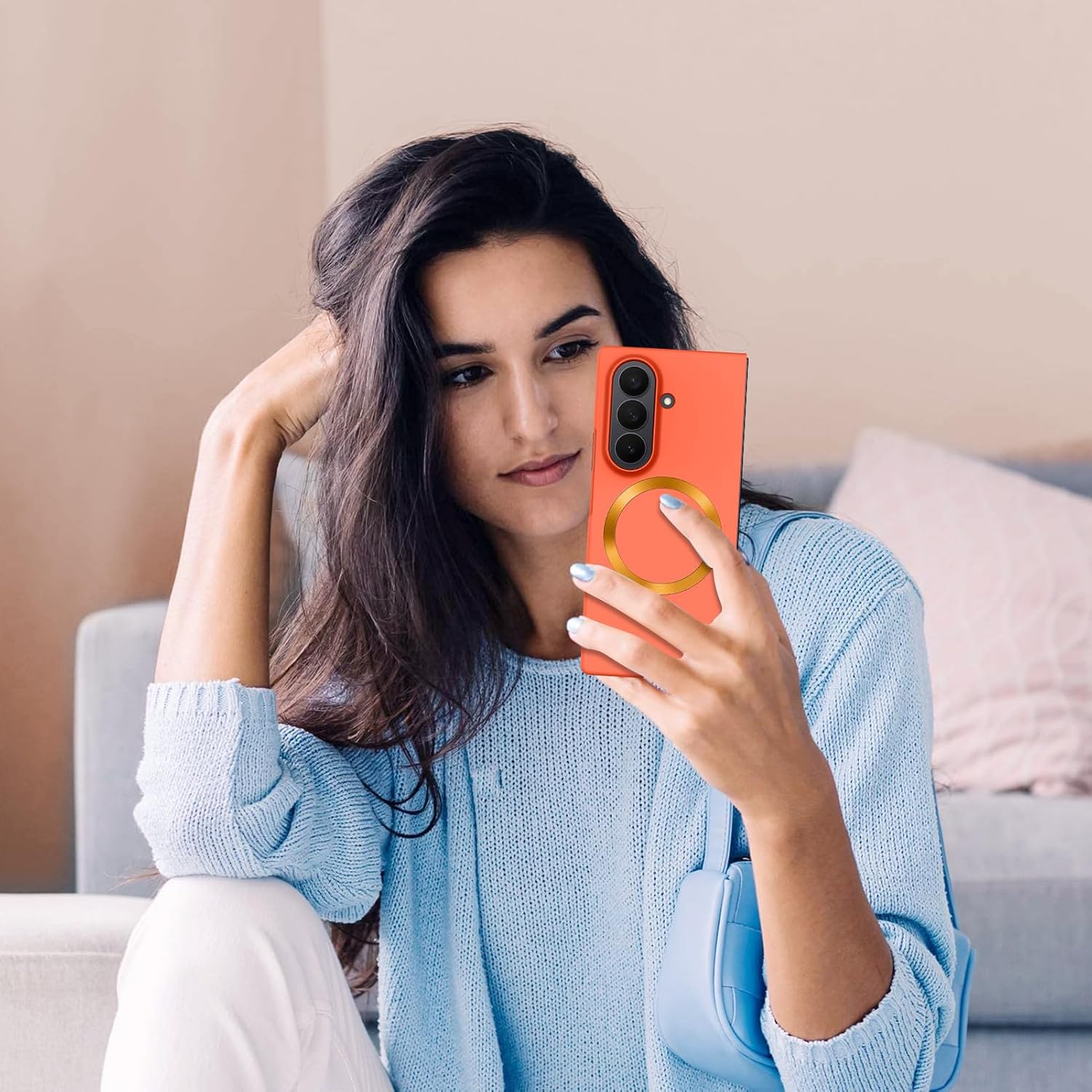 Thumbnail 5 de Illians Magnetic Phone Case for Samsung Galaxy Z Fold 8 Ultra, Orange