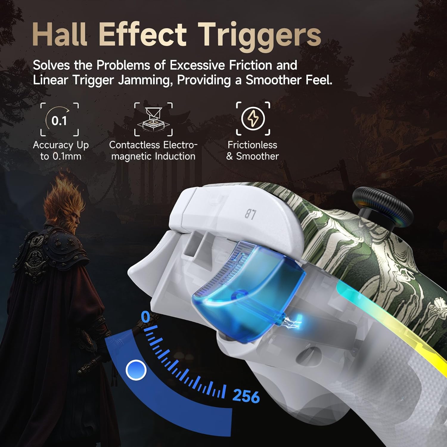 Detalle de EasySMX X15 Wireless Game Controller with Hall Effect Joysticks