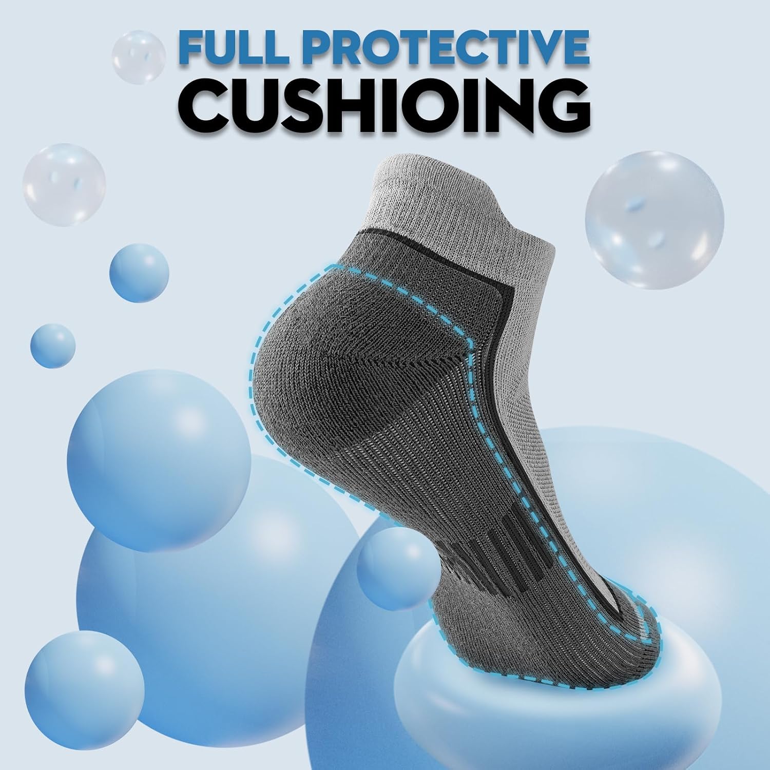 Detalle de Cirorld Cushioned Running Socks – Ankle Trainer (6 Pairs)