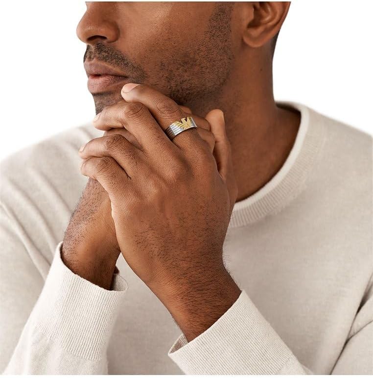 Thumbnail 2 de Emporio Armani EGS3076040 : bague homme bicolore en acier inoxydable (taille 10)