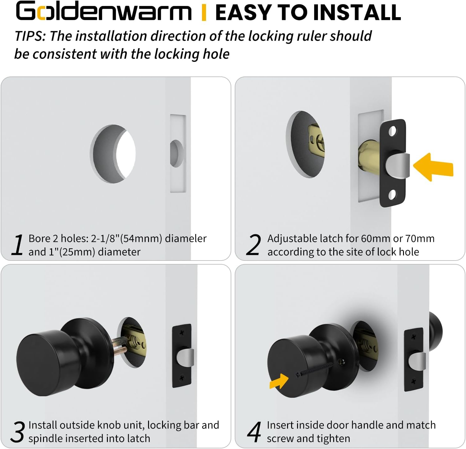 Thumbnail 6 de Goldenwarm Passage Door Knobs