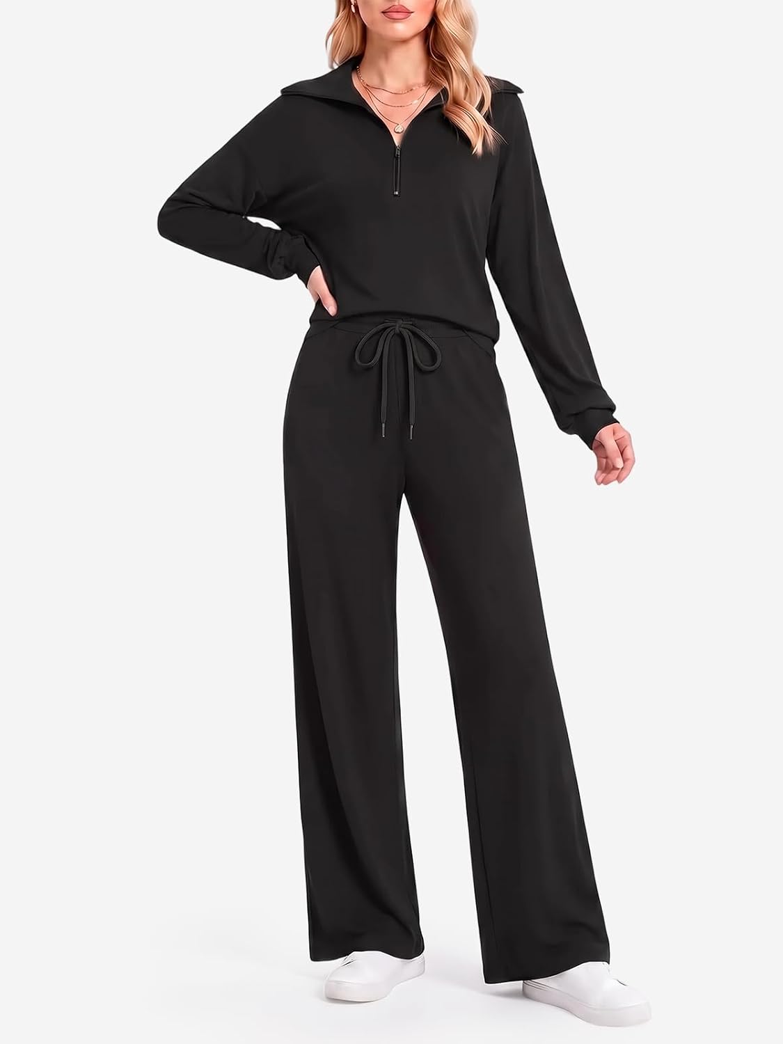 Detalle de CHERRYDREAM Women's Lounge Set with Half-Zip Pullover
