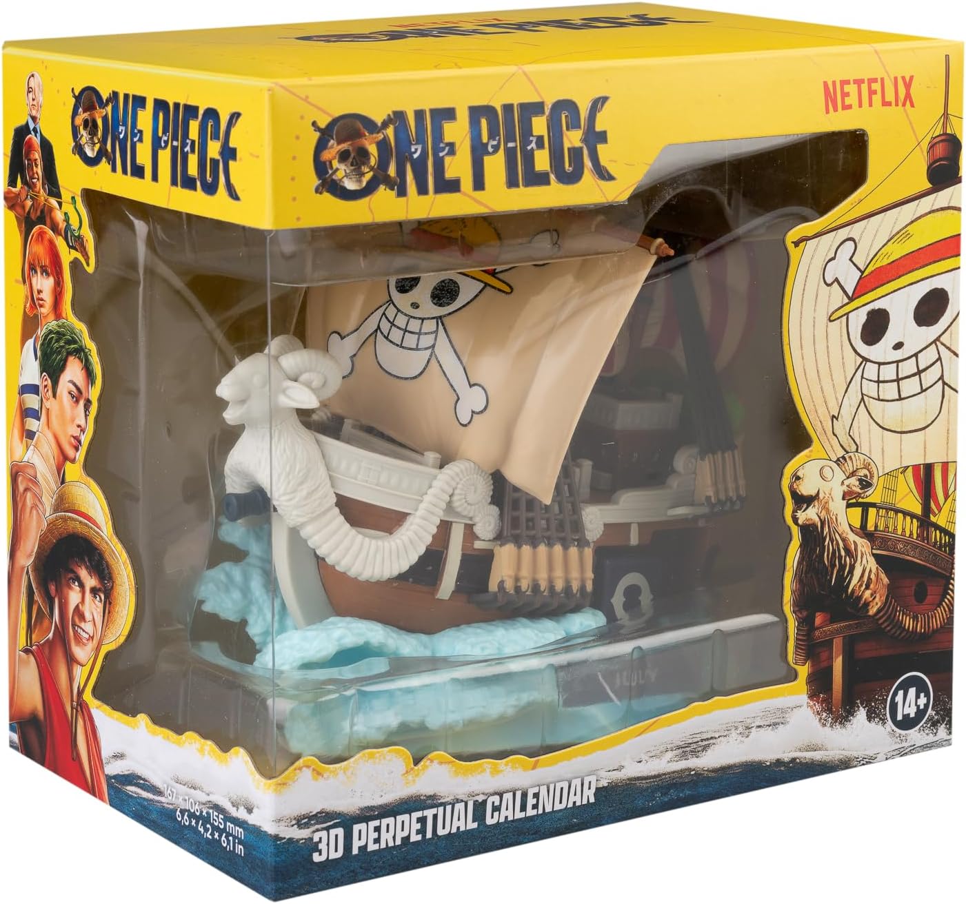 Detalle 2 de Calendario Perpetuo One Piece 3D Going Merry 16,7 cm