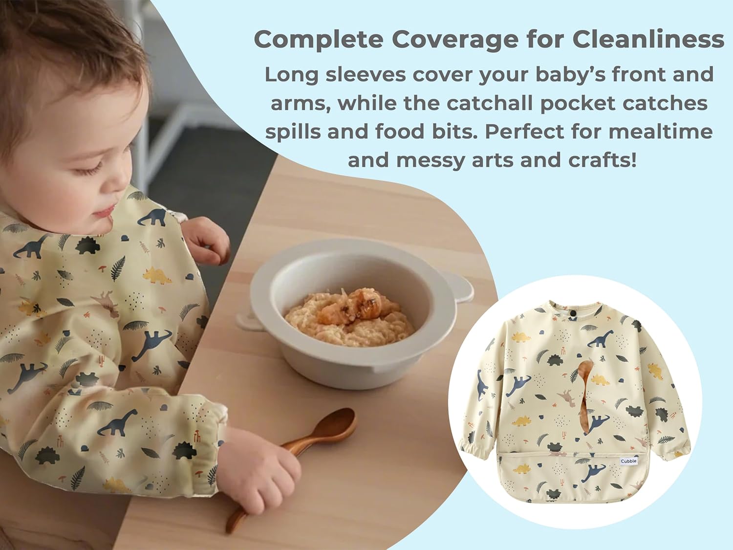 Thumbnail 2 de Cubble Waterproof Coverall Baby Feeding Bibs for Mealtimes and Messy Play