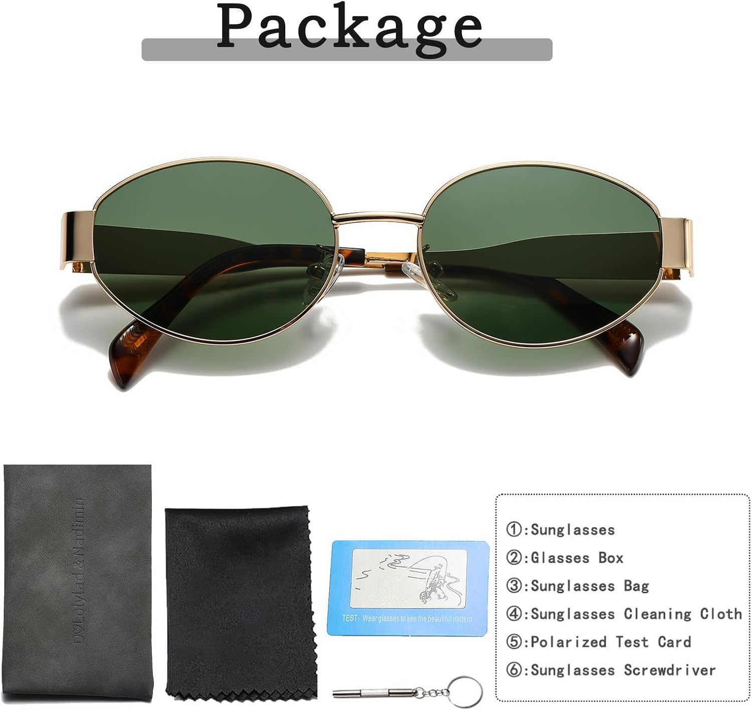 Thumbnail 5 de D Lolylad Damen-Sonnenbrille im Retro-oval Design mit UV-Schutz (UV400)