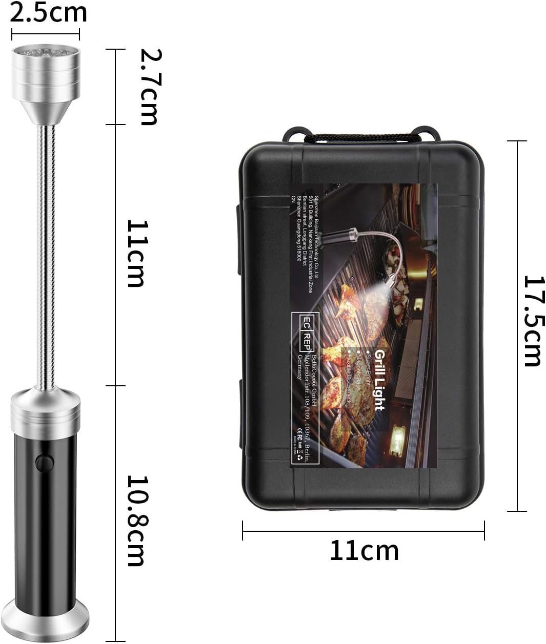 Thumbnail 6 de Grill Licht Magnetische Grilllampe BBQ Licht-Set Outdoor 2er-Pack, batteriebetrieben, 360° drehbar (schwarz)