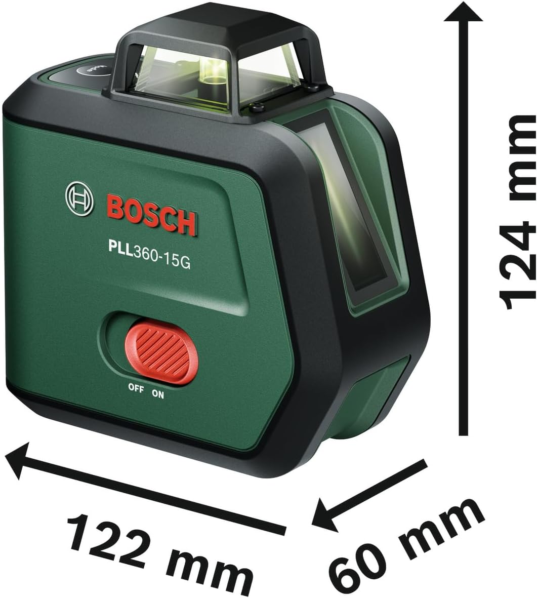 Detalle 2 de Bosch PLL360‑15G lijnlaser met 360°-lijn, groene laser en IP54