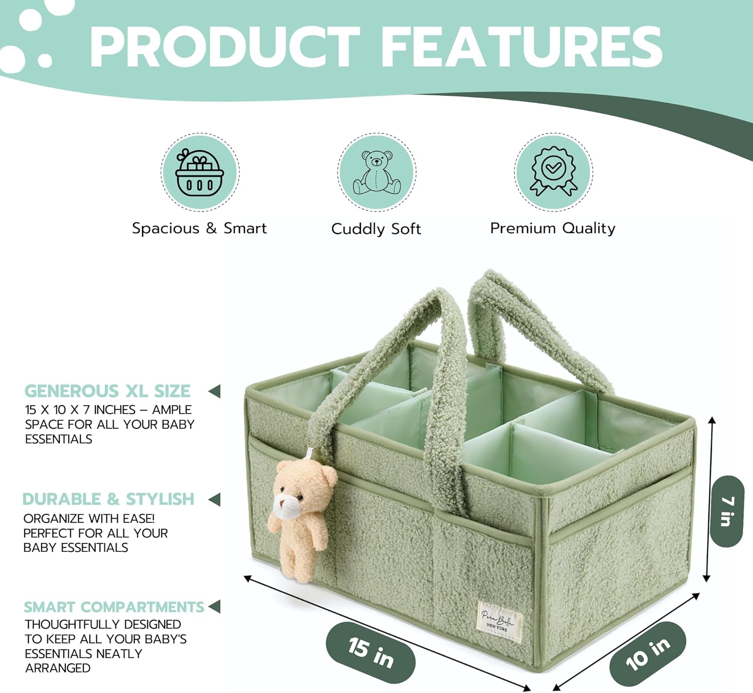 Thumbnail 4 de PeraBella Diaper Caddy 15x10x7 in