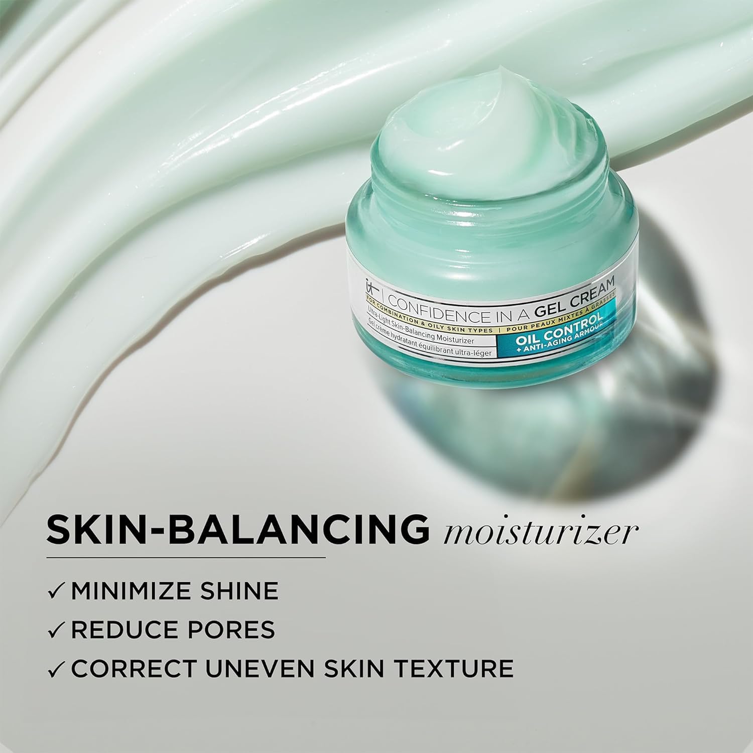 Thumbnail 4 de IT Cosmetics Confidence in a Gel Cream — gel-crème hydratant anti-âge, contrôle du sébum et pores, peau mixte à grasse (60 ml)