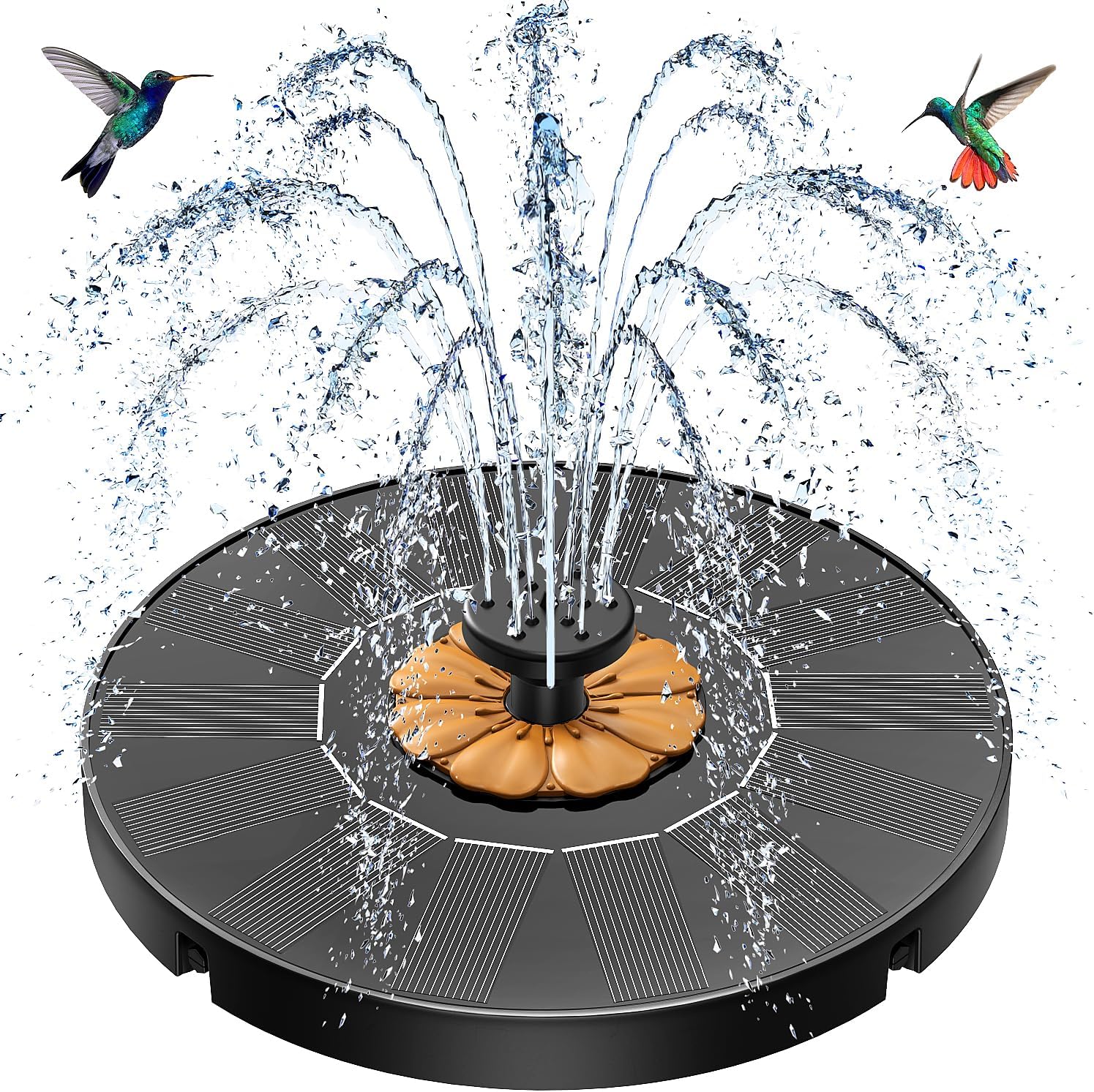 SZMP Solar Fountain 2026 Upgrade: Eco-Friendly Bird Bath Fountain with 4 Fixed Rods and 7 Nozzles