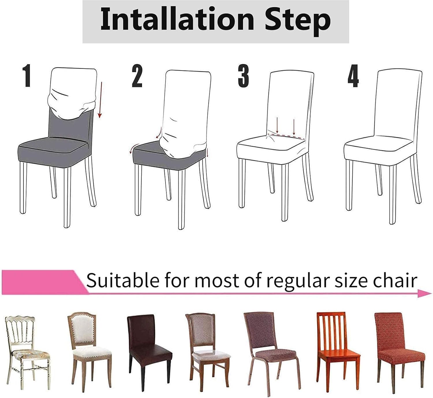 Thumbnail 5 de Housse de Chaise Extensible Lot 4/6 45–65 cm