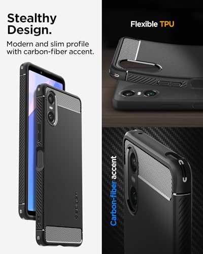 Detalle 2 de Spigen Rugged Armor coque pour Sony Xperia 10 VI – Noir Mat