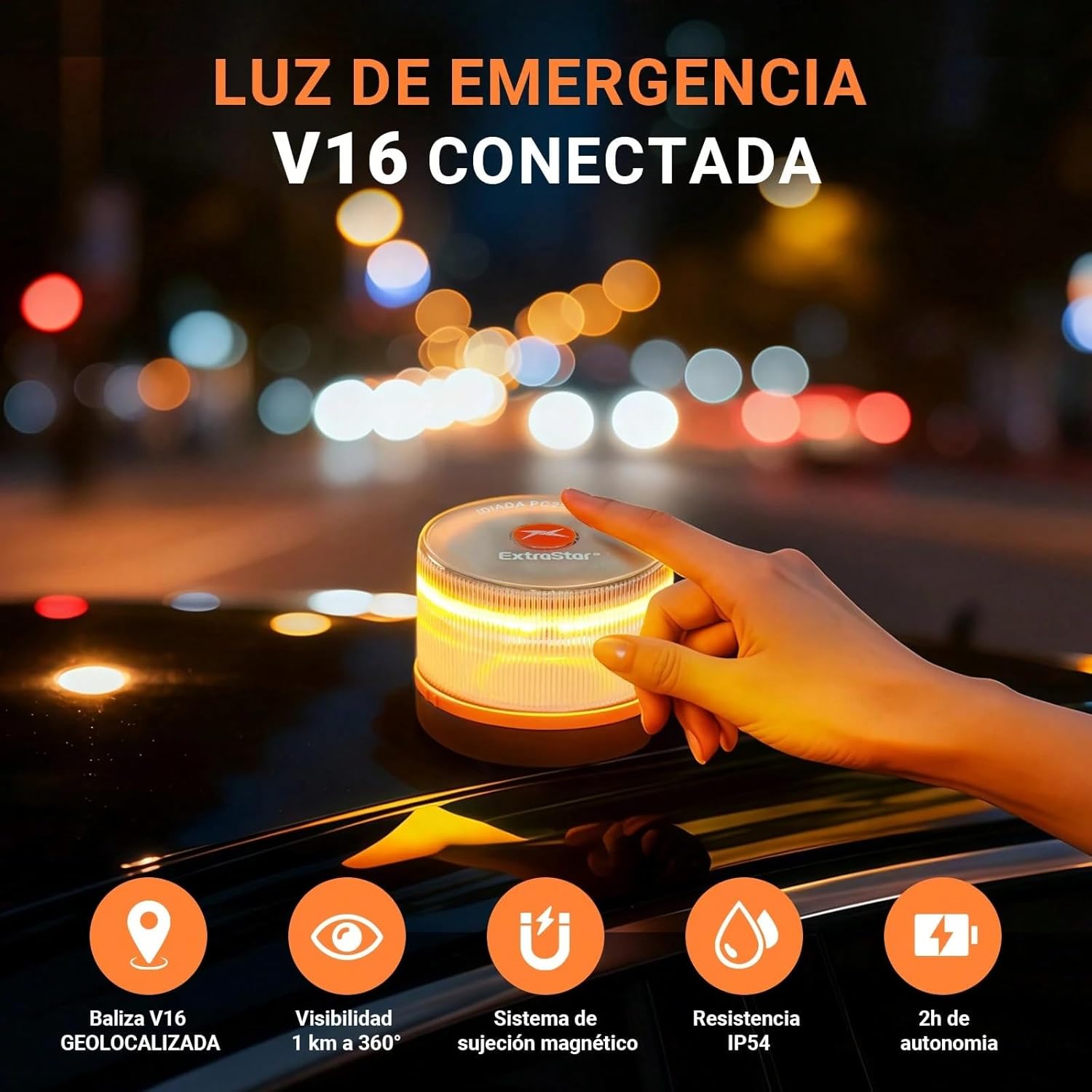Thumbnail 1 de HIBRON EXTRASTAR Baliza V16 Luz Emergencia