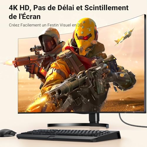 Detalle de UGREEN DisplayPort vers HDMI - câble 4K 30Hz / 2K60Hz, 2 m