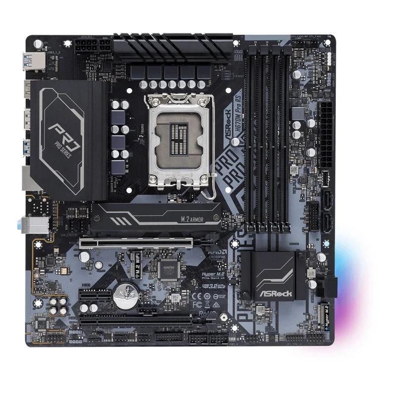 Detalle 2 de ASRock H670M Pro RS: placa base mATX con enfoque RS para Mini-ITX de alto rendimiento