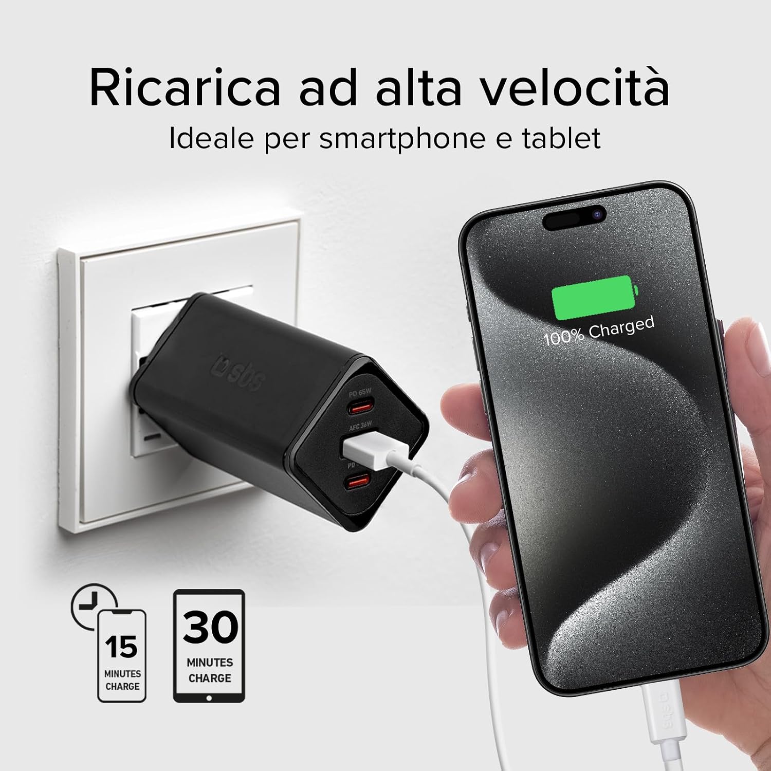 Thumbnail 6 de SBS Alimentatore Slim USB-C 65W GaN