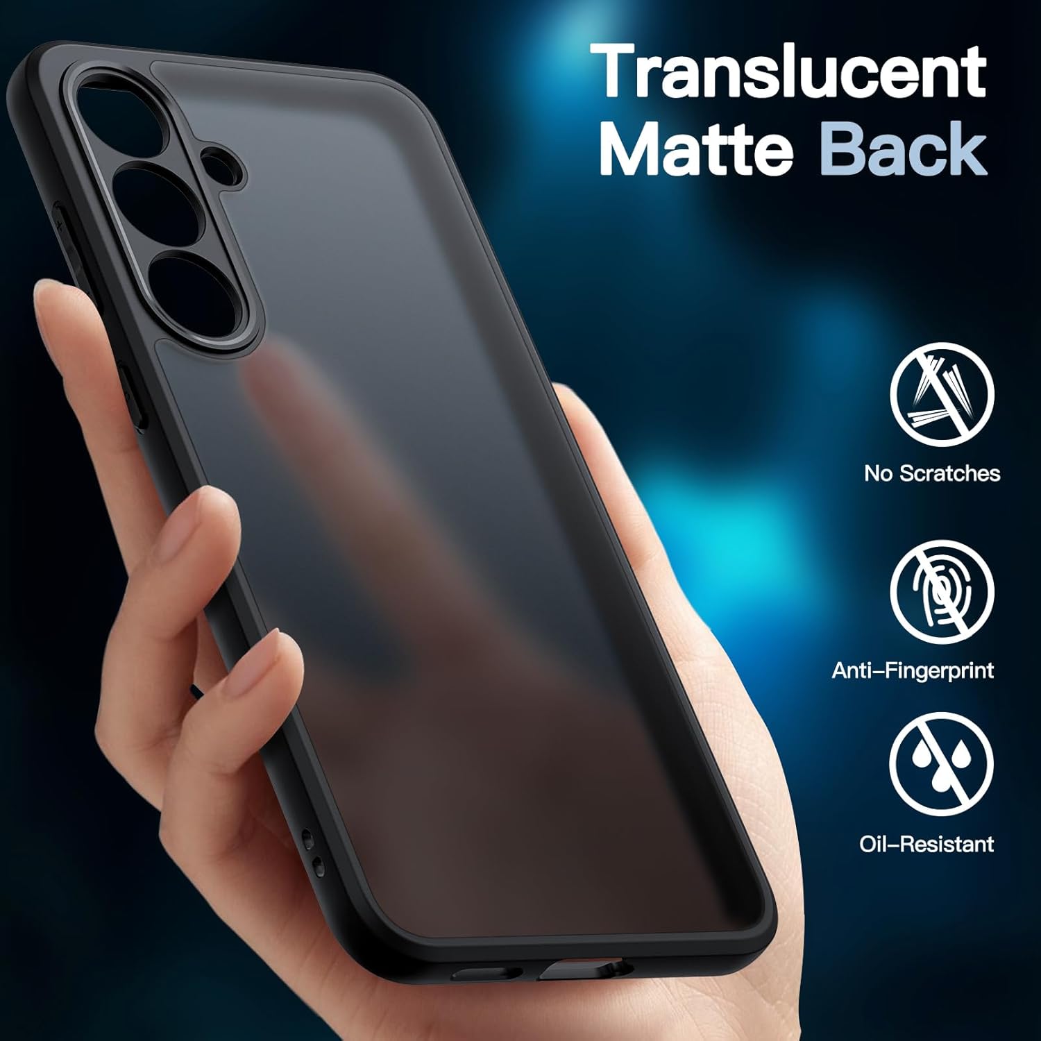 Thumbnail 3 de JETech Cover opaca per Samsung Galaxy S25 FE + 2 vetri temperati (3 in 1) con protezione fotocamera, nero