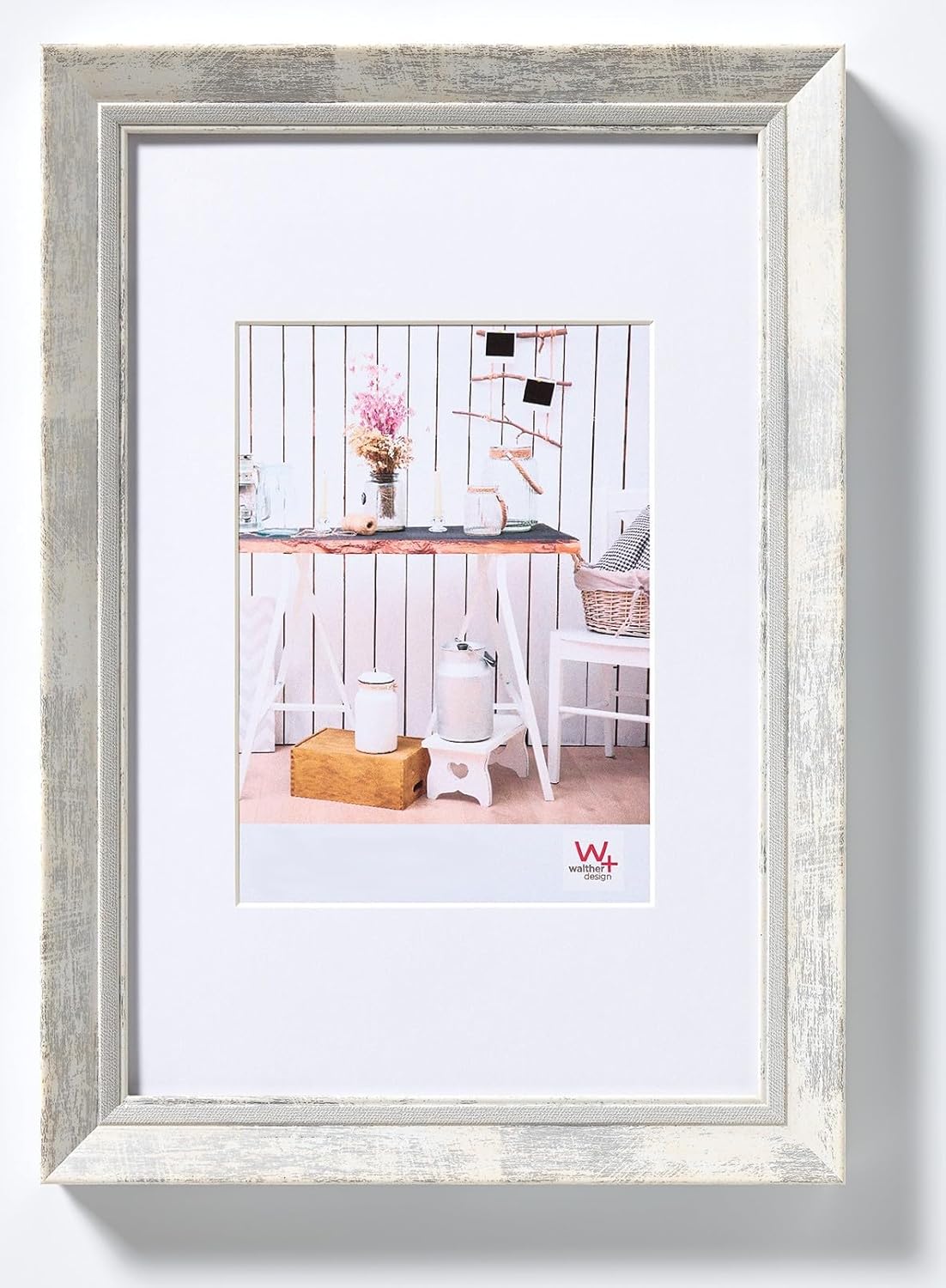 Detalle de Walther Design Cadre Photo Bleu 30 x 40 cm avec Passe-Partout – EL040L Chalet Design