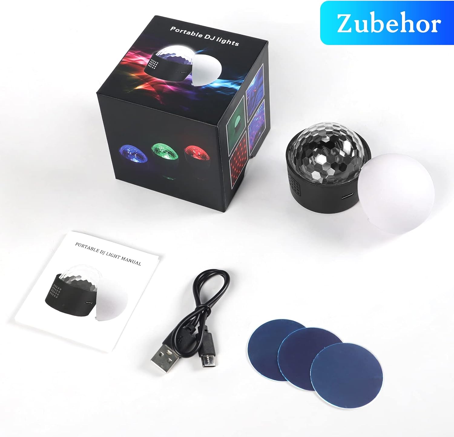 Thumbnail 6 de SEBRUANC Mini Discokugel: Musikgesteuerte LED-Partylicht mit USB-C, 380 mAh