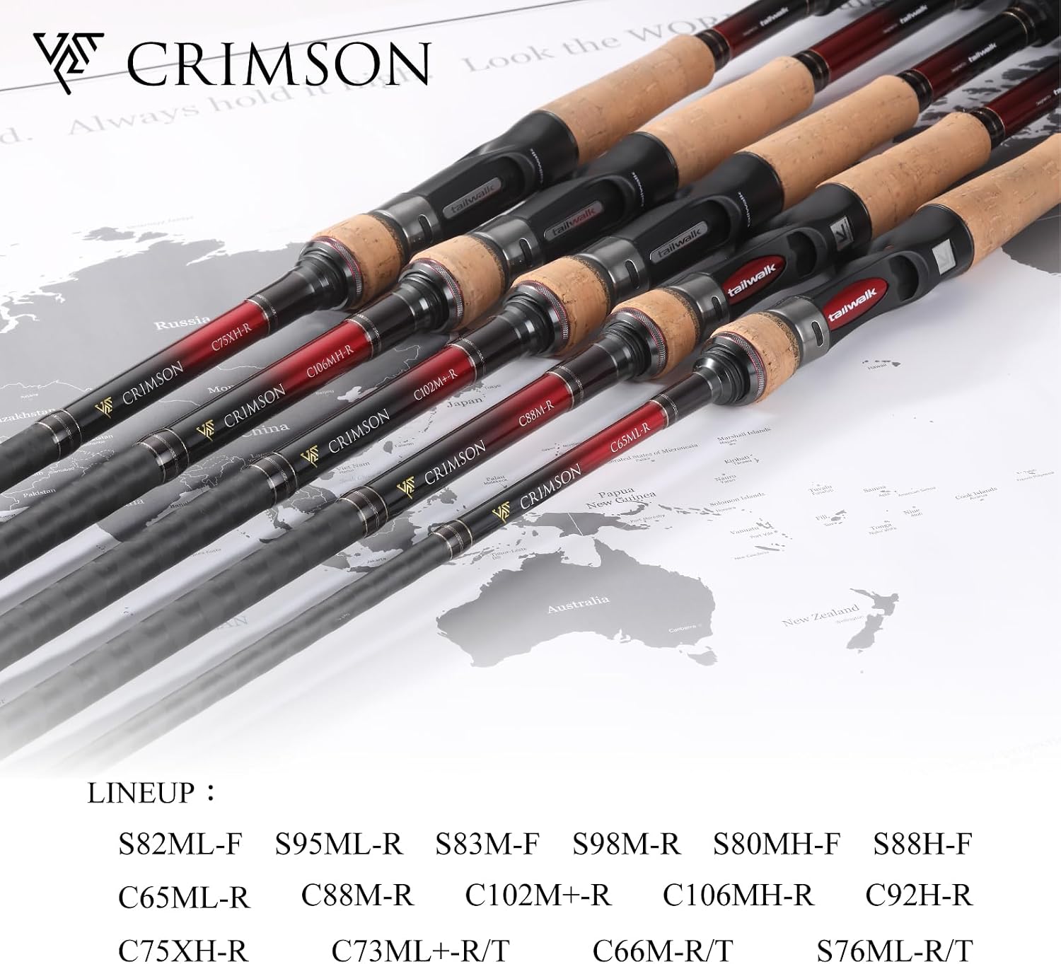 Detalle de テイルウォーク CRIMSON S76ML-R/T テレスコピックロッド 7.6ft・ML・ルアーMAX 23g