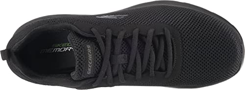 Detalle de Skechers DYNAMIGHT 2.0 RAYHILL para hombre (Black Mesh/Pu/Trim) – Zapatillas de entrenamiento con plantilla acolchada