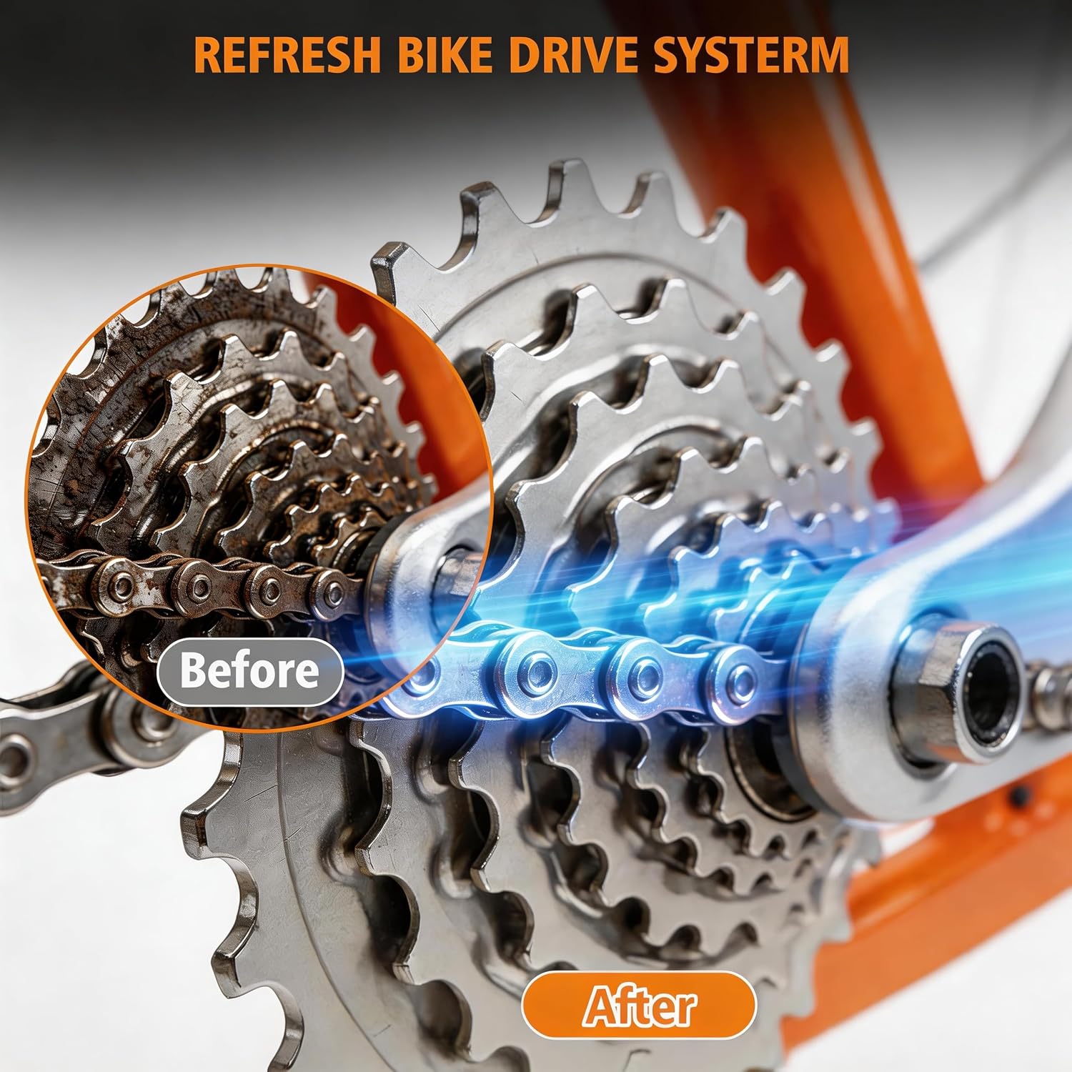 Detalle de Scalnuvyyh LTQJ-11505405 fietskettingreinigingsset met kettingolie en borstels