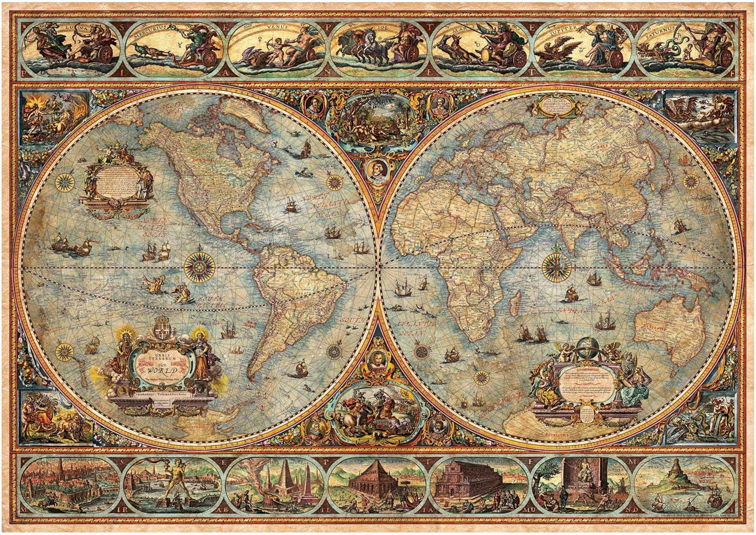 Thumbnail 1 de Puzzle Educa 1000 pezzi Orbis Terrarum (68x48 cm) con colla Fix, per adulti 14+