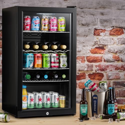 Detalle de Subcold Super85 LED Beer Fridge — 80 Cans + 5 Bottles, 0–18°C, Glass Door