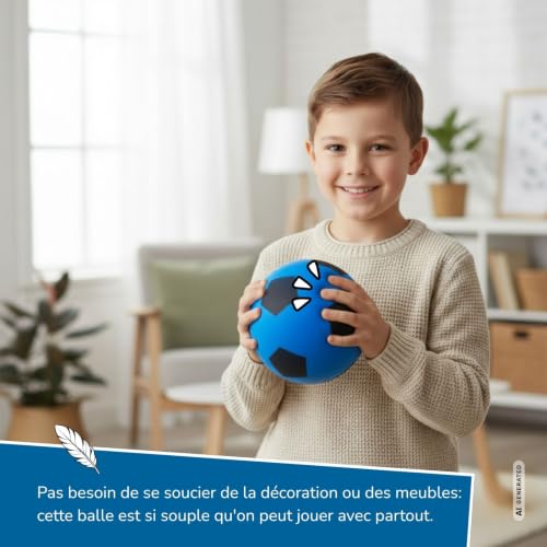 Thumbnail 2 de alldoro Balle en Mousse Bleue Ø 20 cm – Ballon de Foot Souple pour Enfants