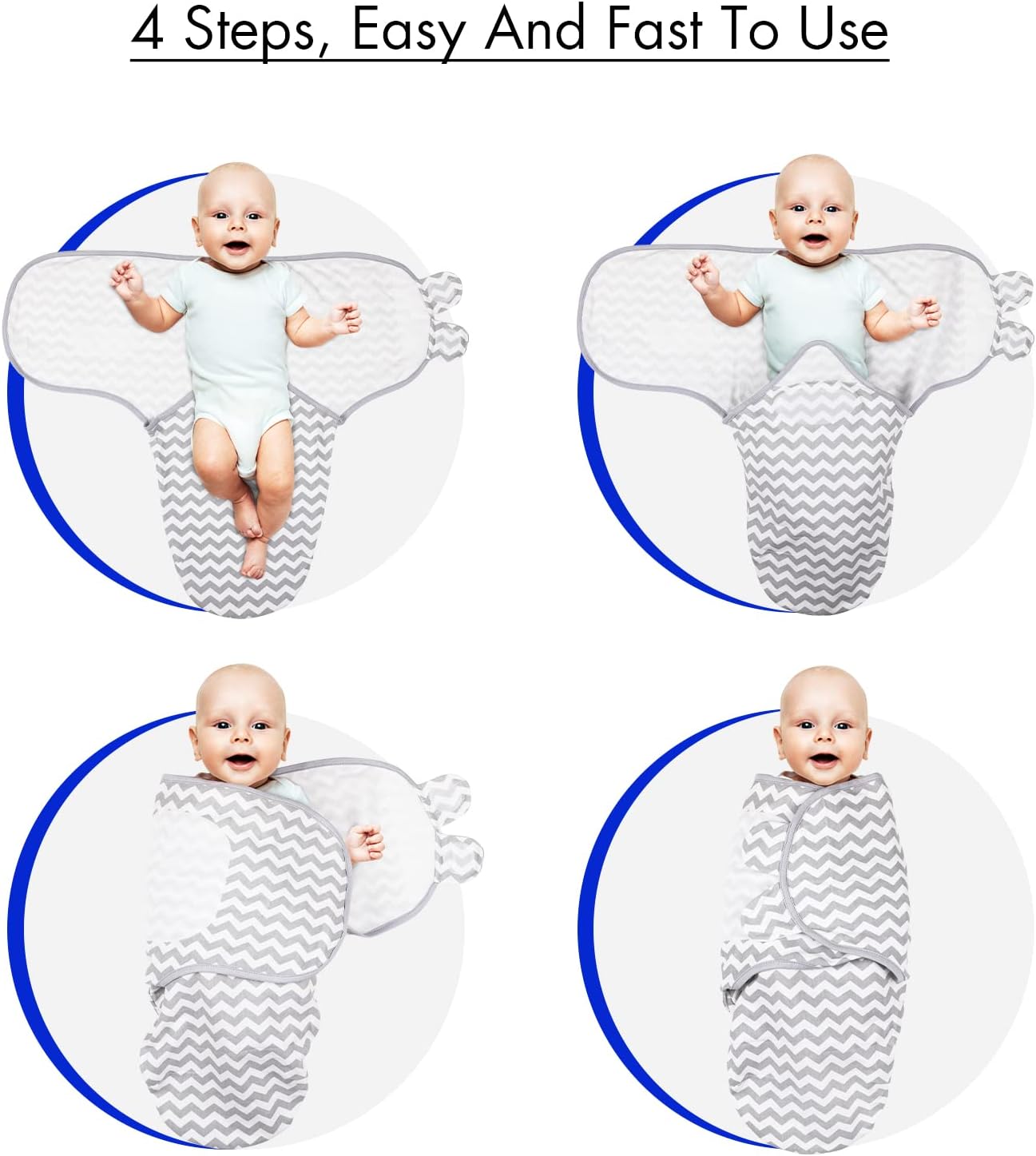 Thumbnail 4 de Soarwg Kids Baby Swaddle Blanket 0-3 Months (Pack of 4) — 100% Organic Cotton, Grey/Pink
