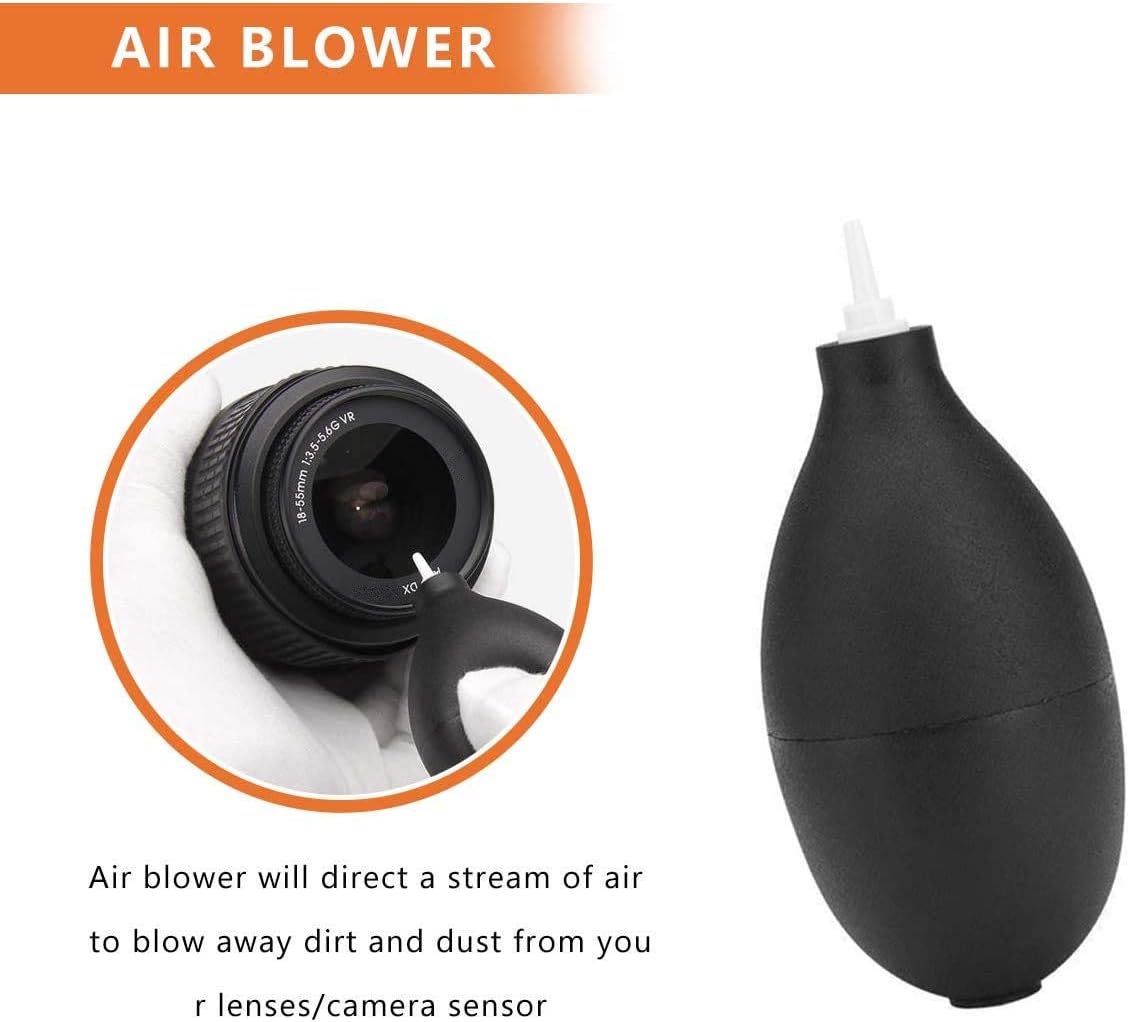 Detalle de Svbony kit di pulizia per DSLR professionale con soffiatore ad aria, penna per lenti e panni in microfibra