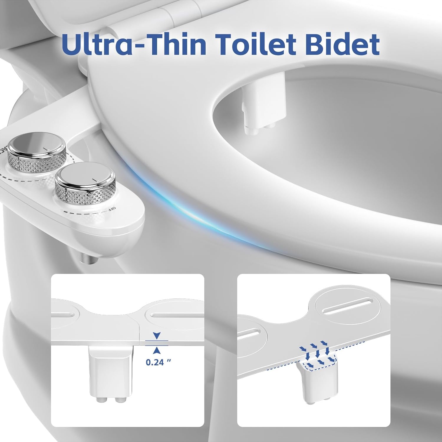Thumbnail 3 de Bidet Attachment for Toilet Seat Water Pressure (Non-Electric, Dual Nozzle)