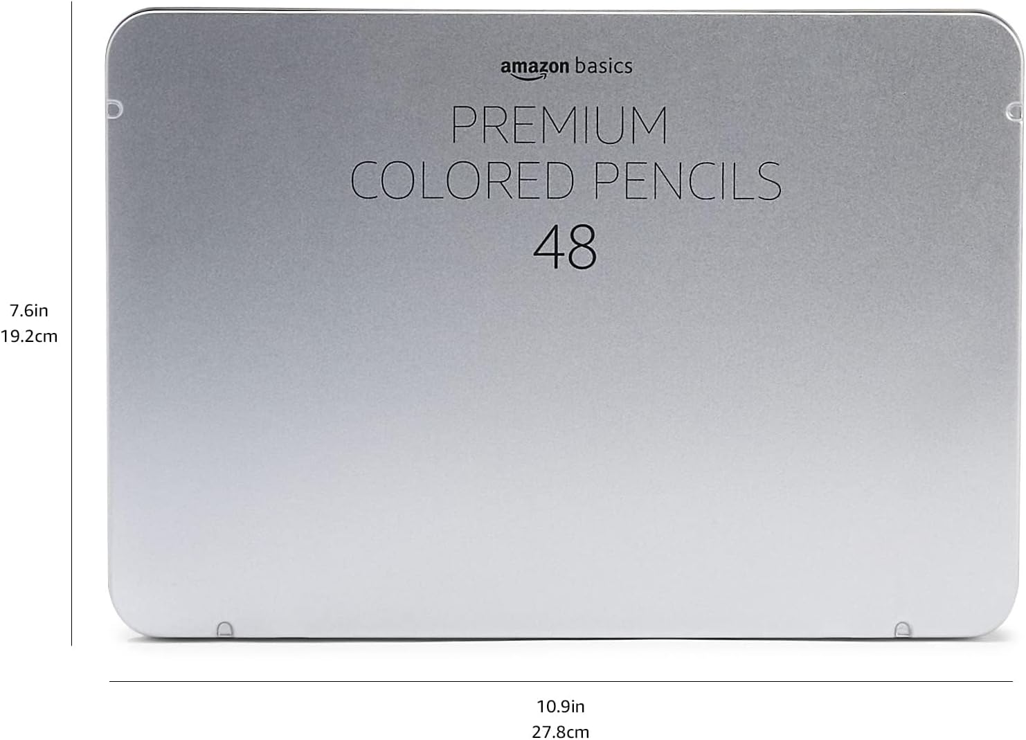Detalle de Amazon Basics Crayons de couleur dans une boîte métallique – 48 couleurs, rangement solide