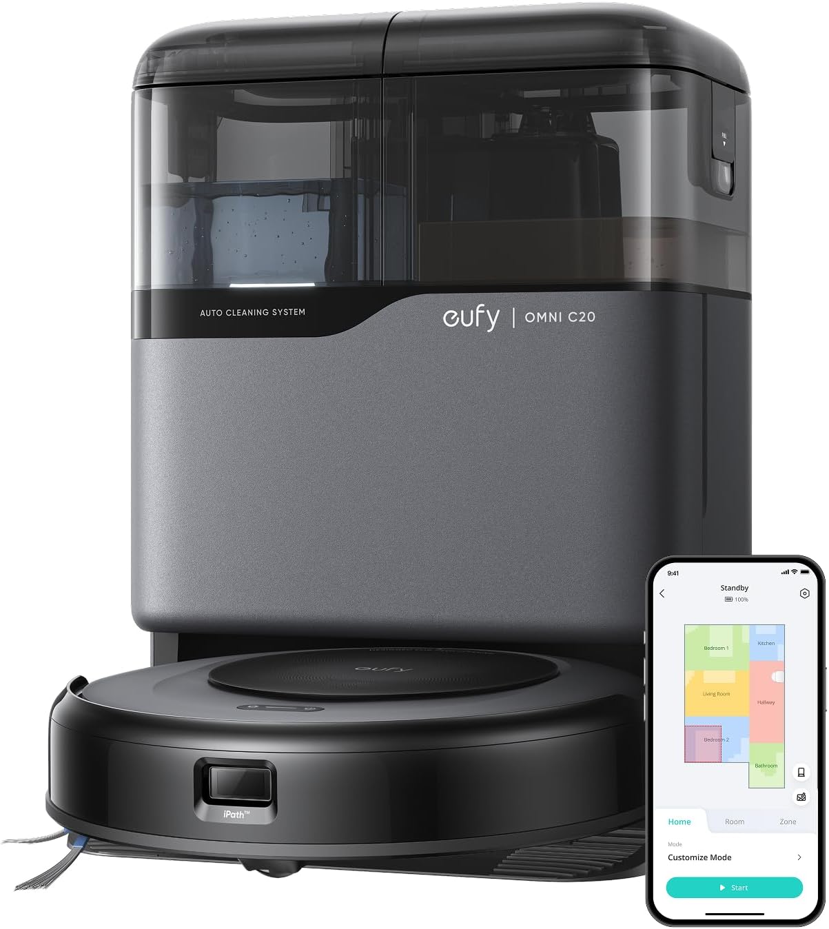Detalle de eufy T2280-Renewed C20 Omni Robot Vacuum and Mop, 7,000 Pa, All-in-One Station