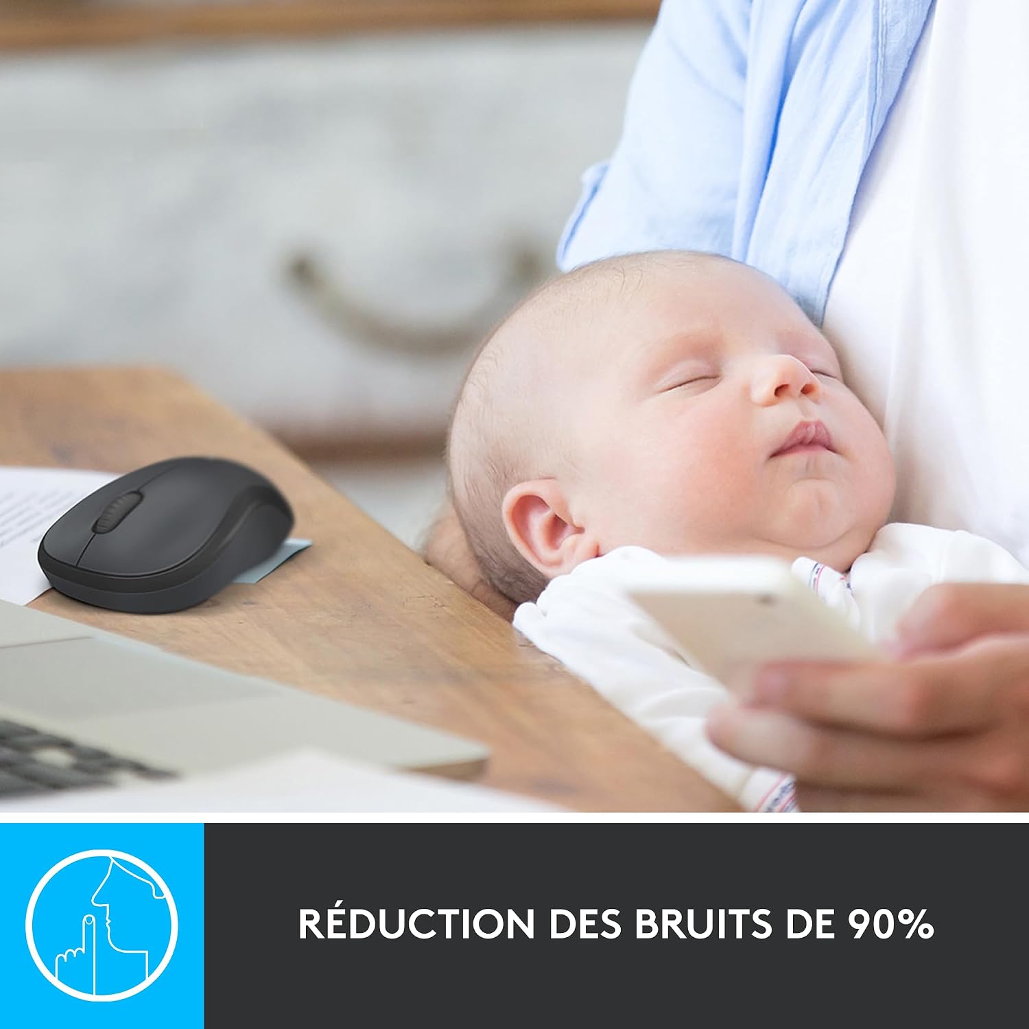 Detalle de Logitech M220 Silent Souris Sans Fil — Ambidextre, 1000 PPP, 18 Mois d’autonomie