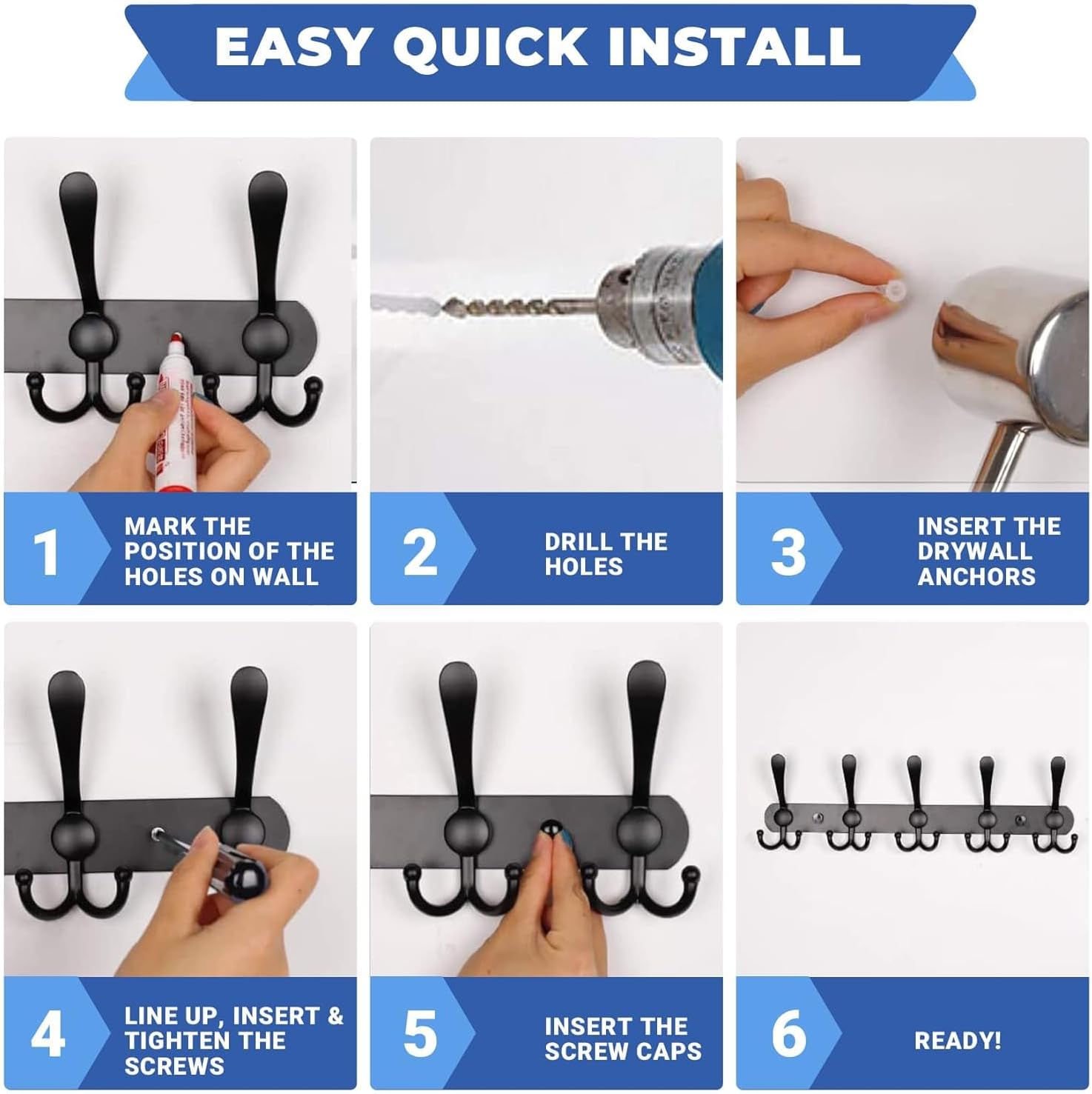 Thumbnail 2 de GlazieVault coat hooks 2 pack, wall mounted