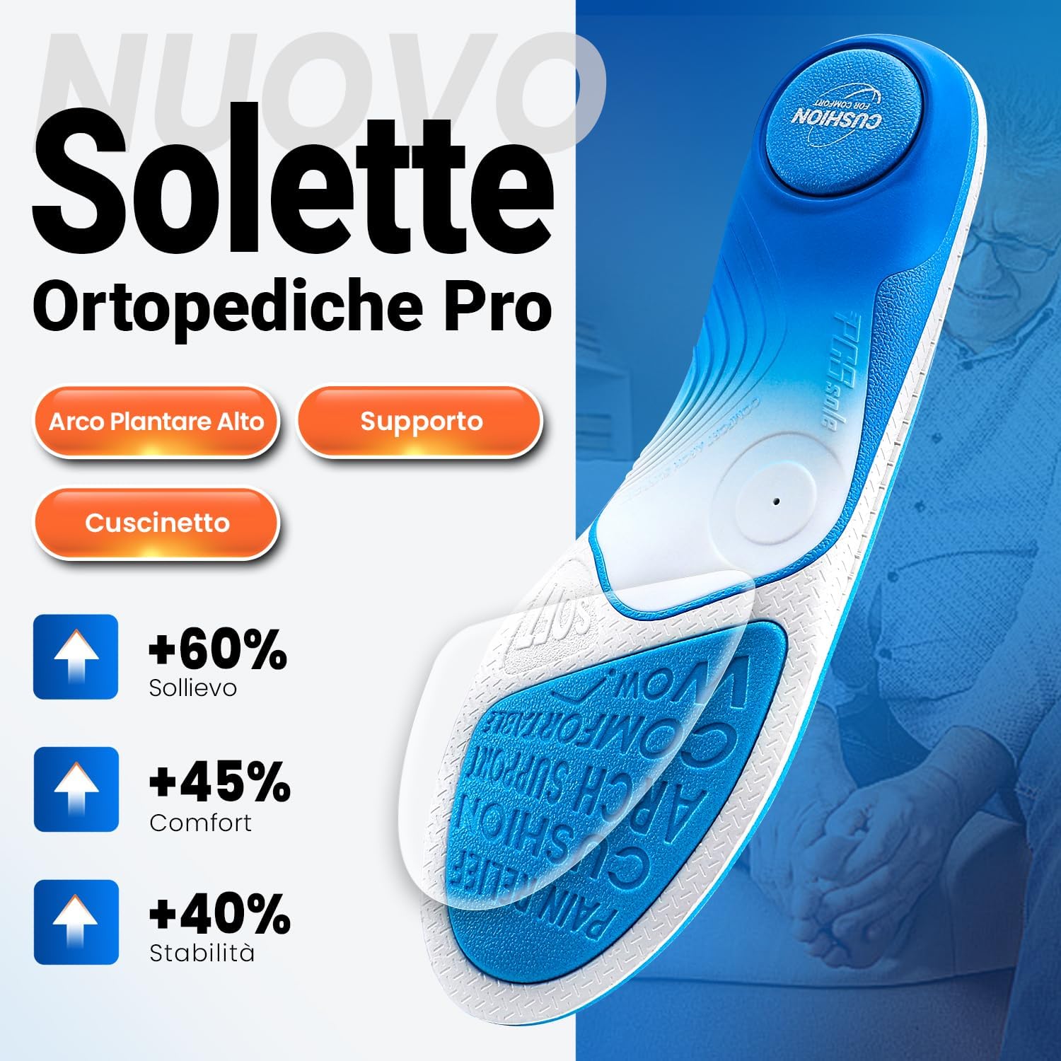 Thumbnail 1 de PCSsole Solette Ortopediche Gen 2: Plantari con supporto dell'arco per uomo e donna