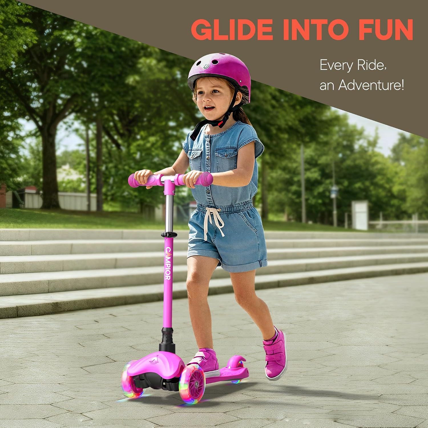 Detalle de Pink Mini 3 Wheel Kids Scooter 2+ 🛴