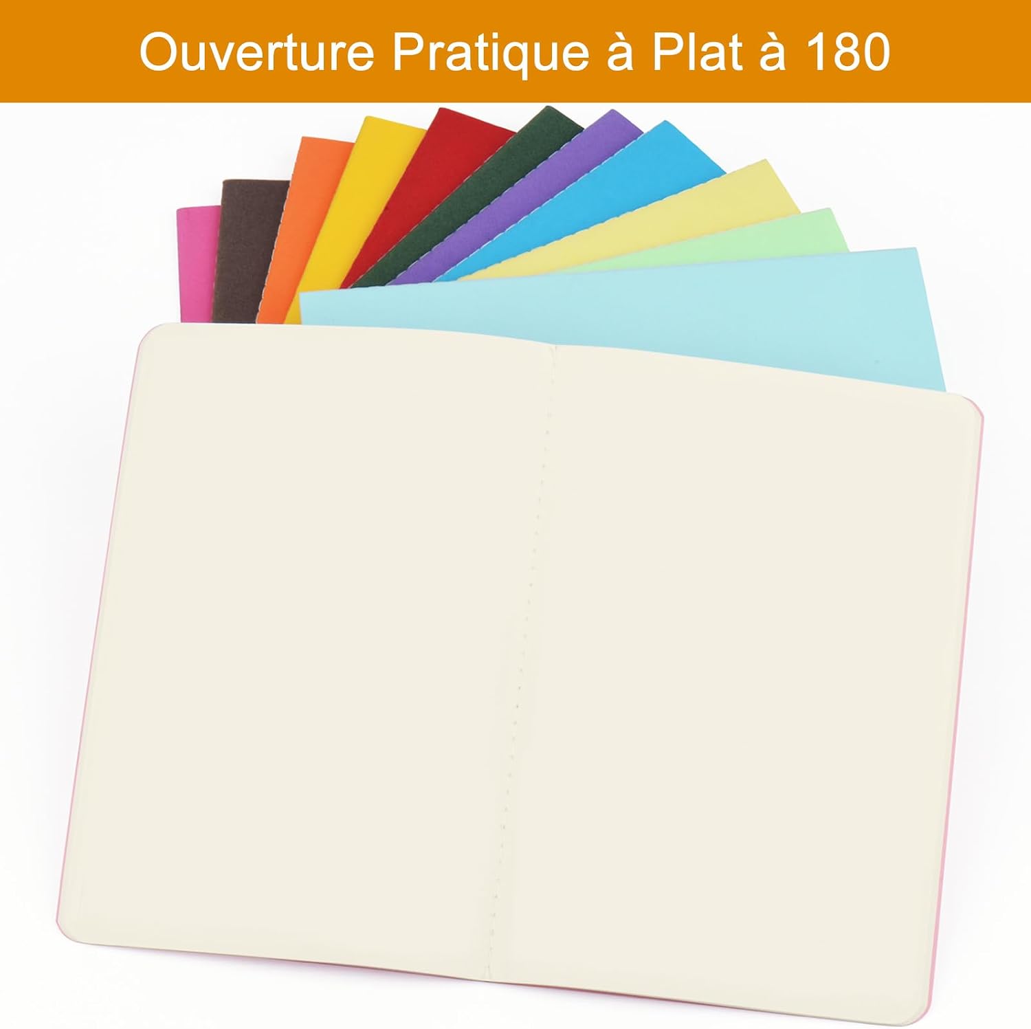 Detalle de ZCZN A5 Cahiers Vierges Couverture Colorée — 24 Blocs, 60 pages par bloc, 12 couleurs