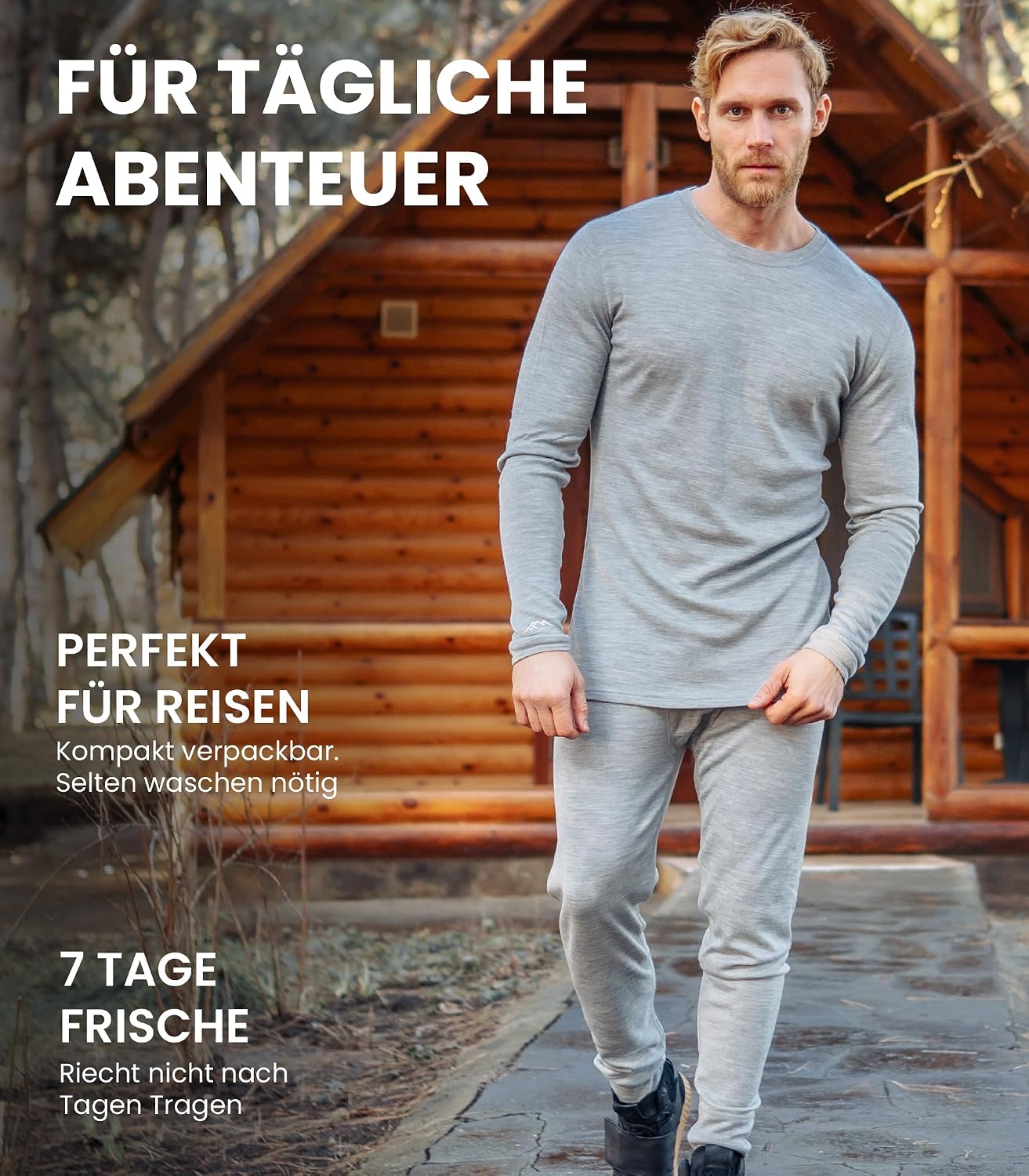 Detalle 1 de Merino Unterwäsche Herren Set Midweight 250 g/m²