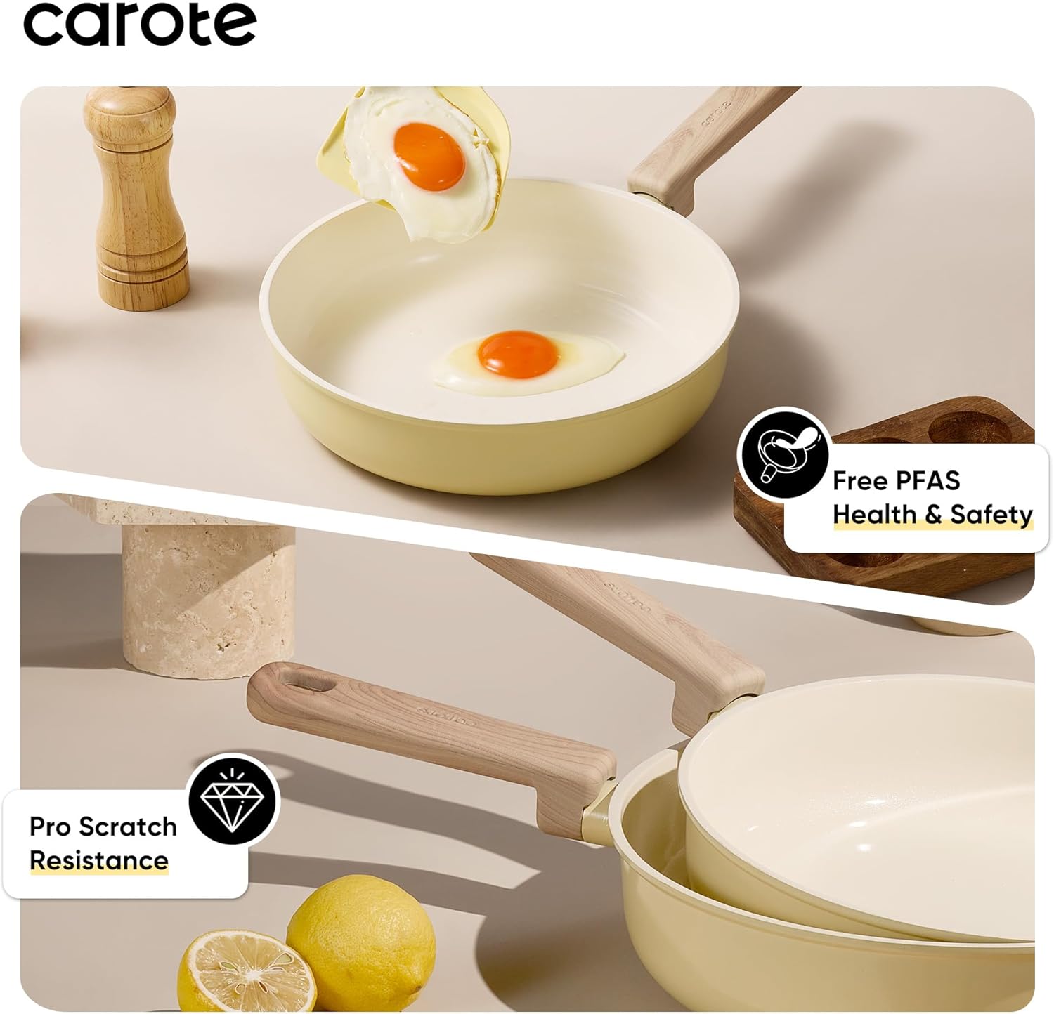 Thumbnail 3 de CAROTE 24-Piece Ceramic Nonstick Cookware Set with Knife Set