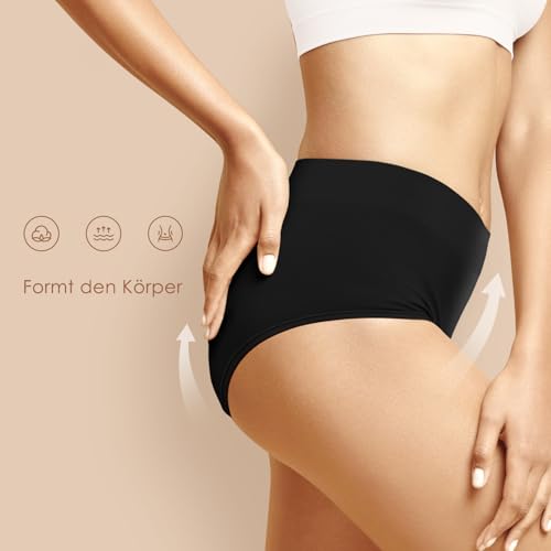 Detalle de YouShow Culotte Femme Taille Haute Lot de 5 en Coton Slip Confort – 5 pièces